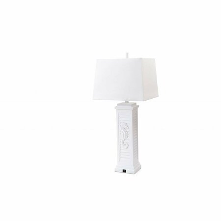HOMEROOTS 32 x 14 x 12 in. White Seahorse Shutter Base Table Lamps 397247